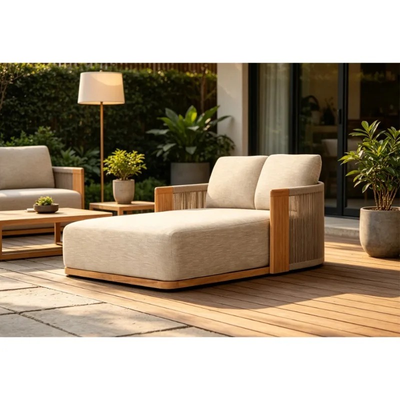 Patio Teak Chaise Lounge Daybe - Outdoor Daybed Furniture recension och pris