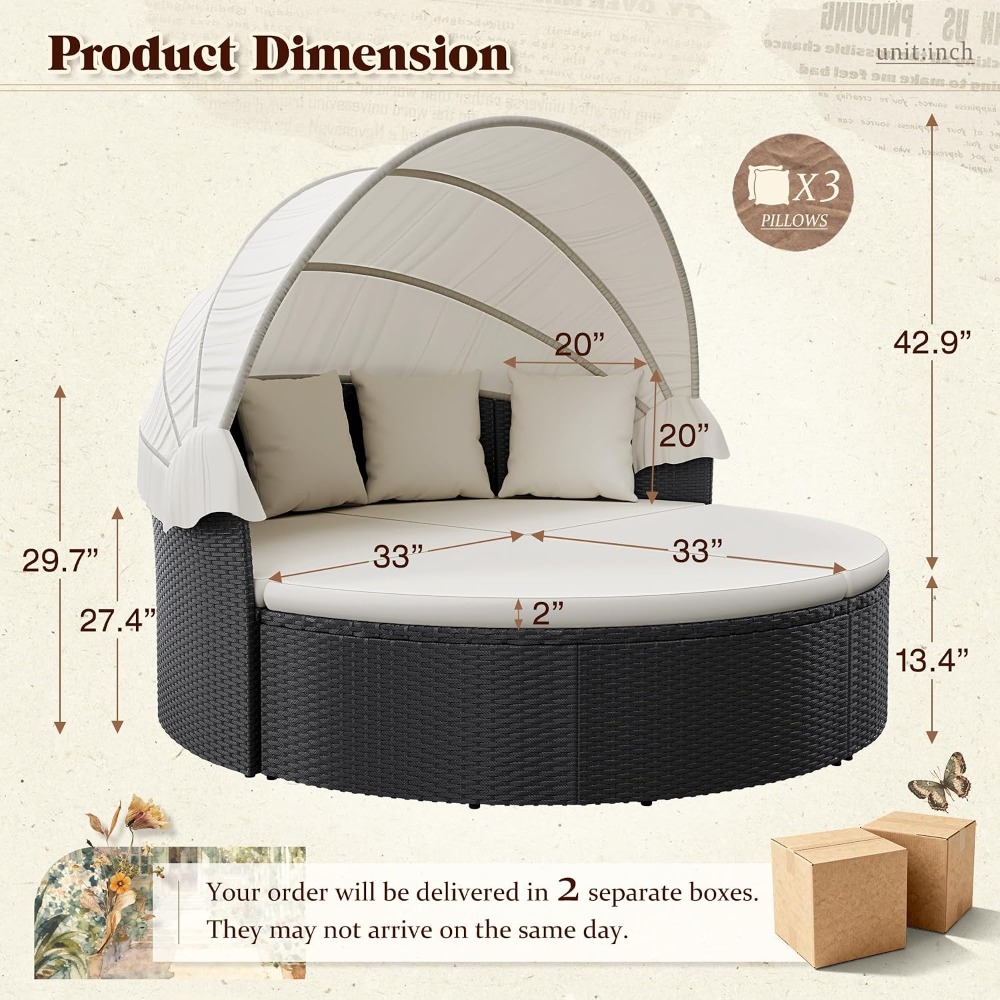 USA Stock Patio Furniture Outd - Outdoor Daybed Furniture recension och pris