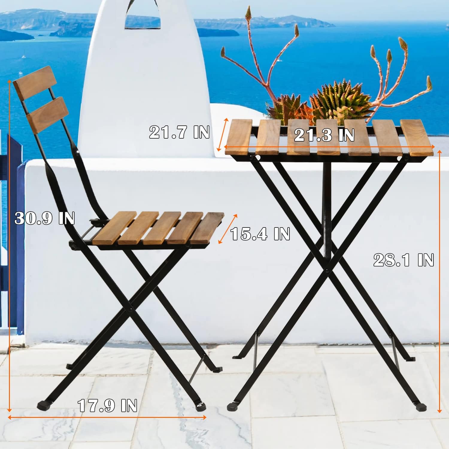 Natural wood 3-piece folding p - Outdoor Furniture Sofa recension och pris