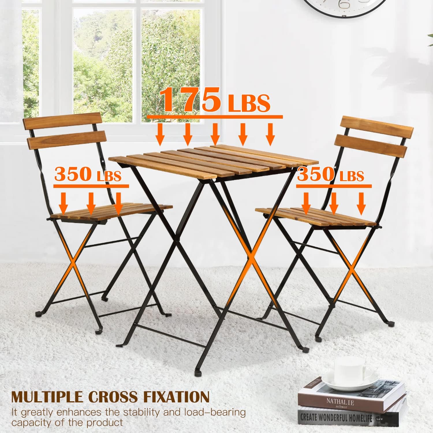 Natural wood 3-piece folding p - Outdoor Furniture Sofa recension och pris