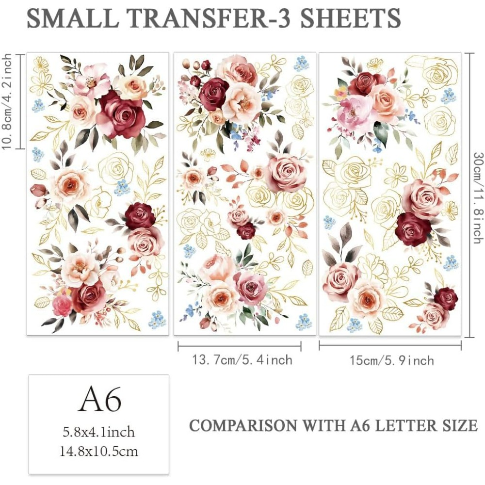 3pcs/Set Watercolor Roses Rub  - Outdoor Furniture Manufacturer recension och pris