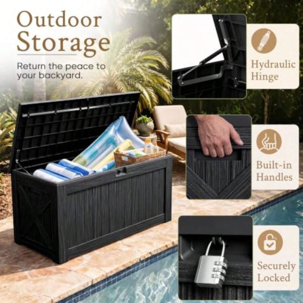 120 Gallon Deck Box Outdoor St - Outdoor Furniture Cushion recension och pris