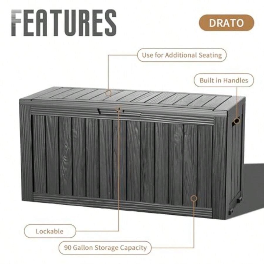 90 Gallon Outdoor Deck Box Wat - Outdoor Furniture Resin recension och pris